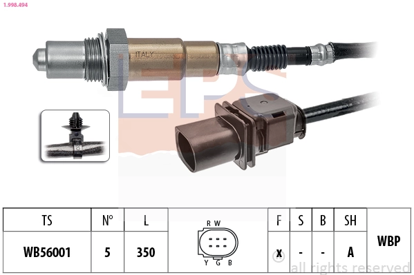 258017456 Bosch Лямбда-зонд, датчик кисню до каталізатора, правий