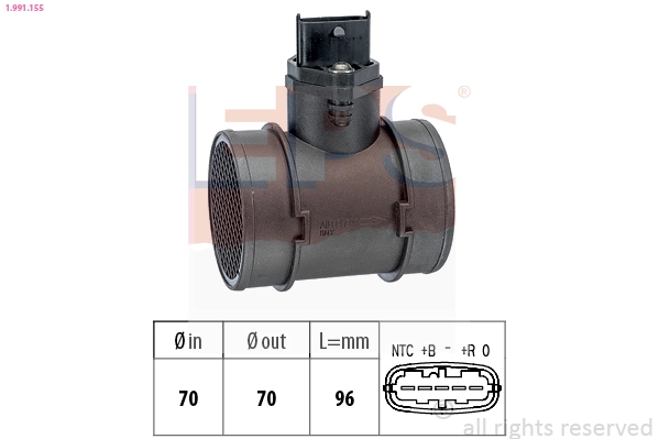 Датчик масової витрати повітря Polcar E020051 ціна, від 26.70 USD