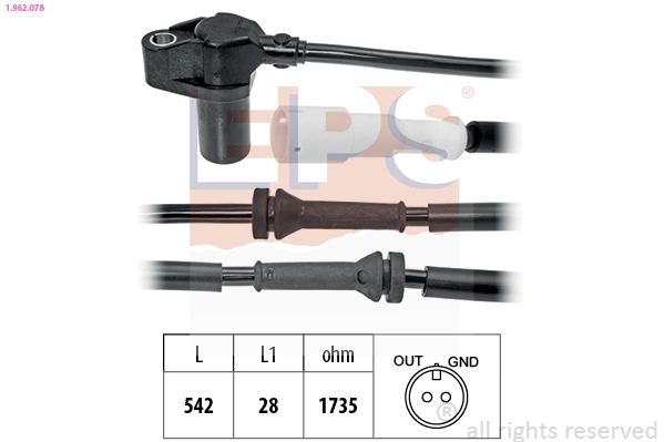 Датчик ABS передній Renault Kangoo I мінівен (KC0, KC1) (1998 - 2008) ціна, від 28.74 USD