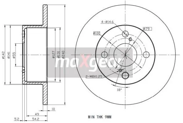 Купити BG4050 Polcar Диск заднього гальма