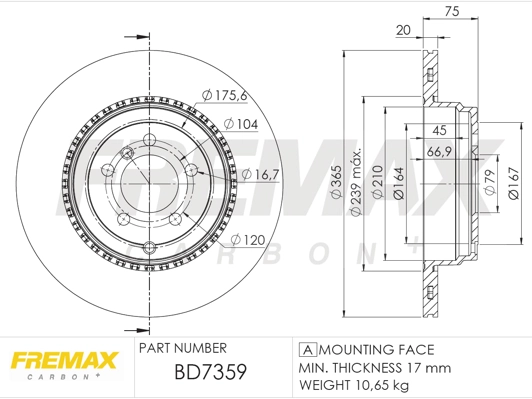 Задні дискові гальма Britpart LR031846 ціна, від 76.88 USD