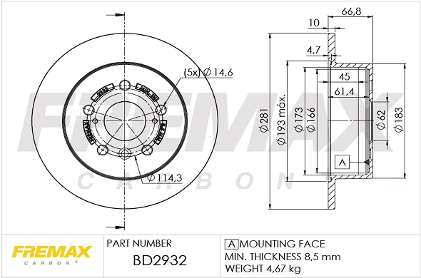 Гальмівні диски 12744188L Centric Parts