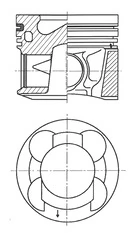 Поршень з пальцем без кілець, STD 640PI00115000 Mahle Original