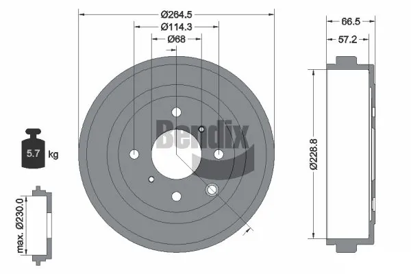 Барабан гальмівний задній Kavo Parts BD6884 ціна, від 36.30 USD