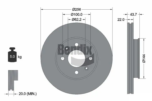 Диск переднього гальма Hyundai/Kia 51712F9000 ціна, від 8.37 USD