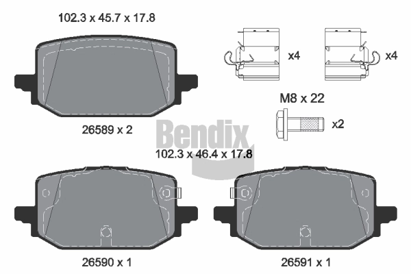 Задні дискові колодки ABE C2R020ABE