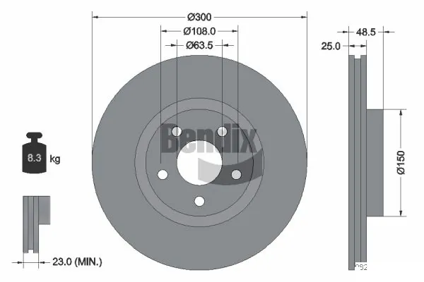 Диск гальмівний передній Maxgear 191267SPORT