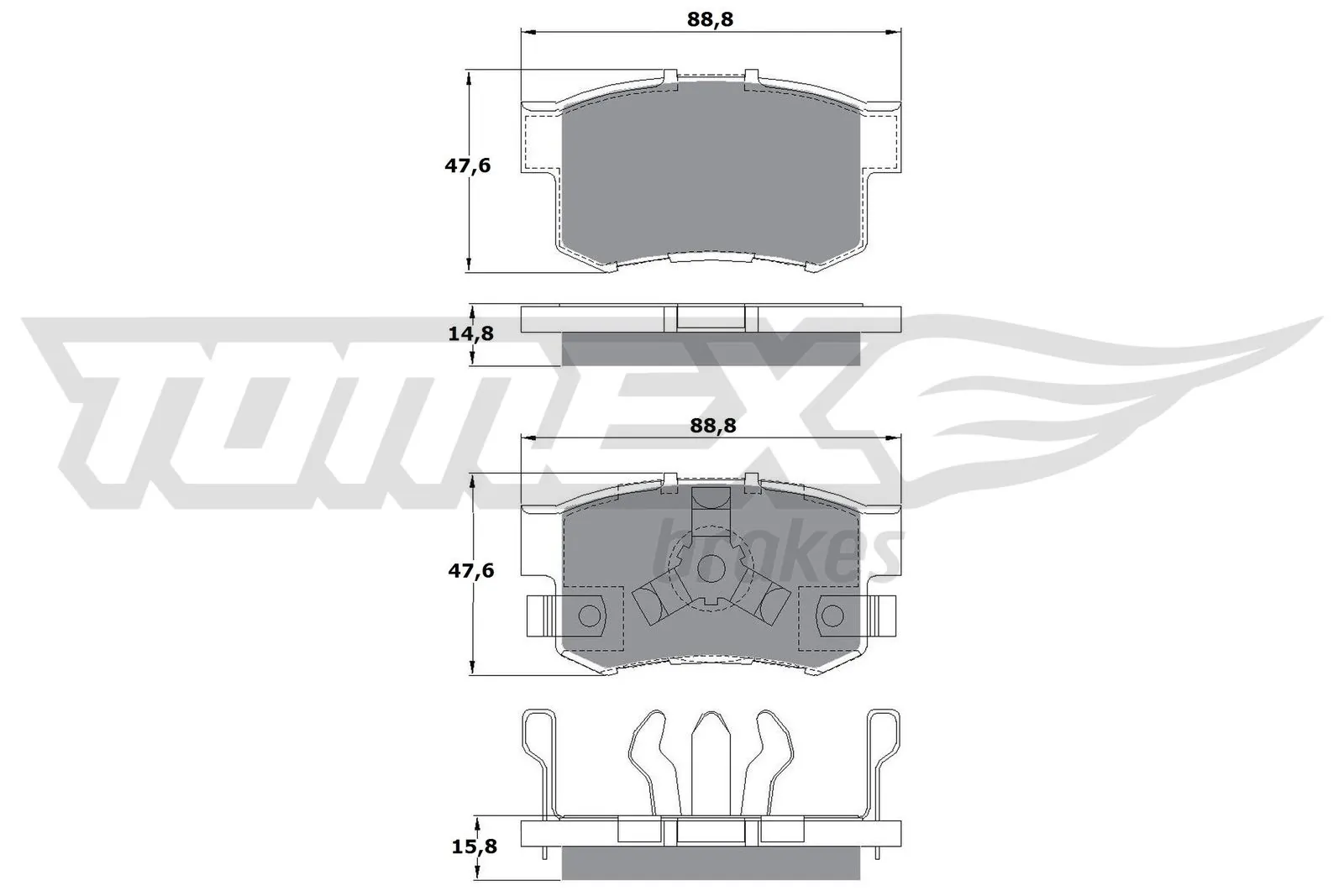 Задні гальмівні колодки BR0928 AMP/Paradowscy