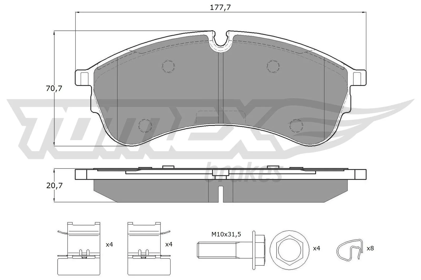 Гальмівні колодки Tomex 1859 ціна, від 48.25 USD