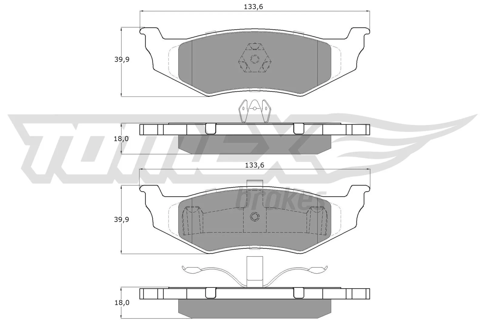  Задні гальмівні колодки Dodge Neon 