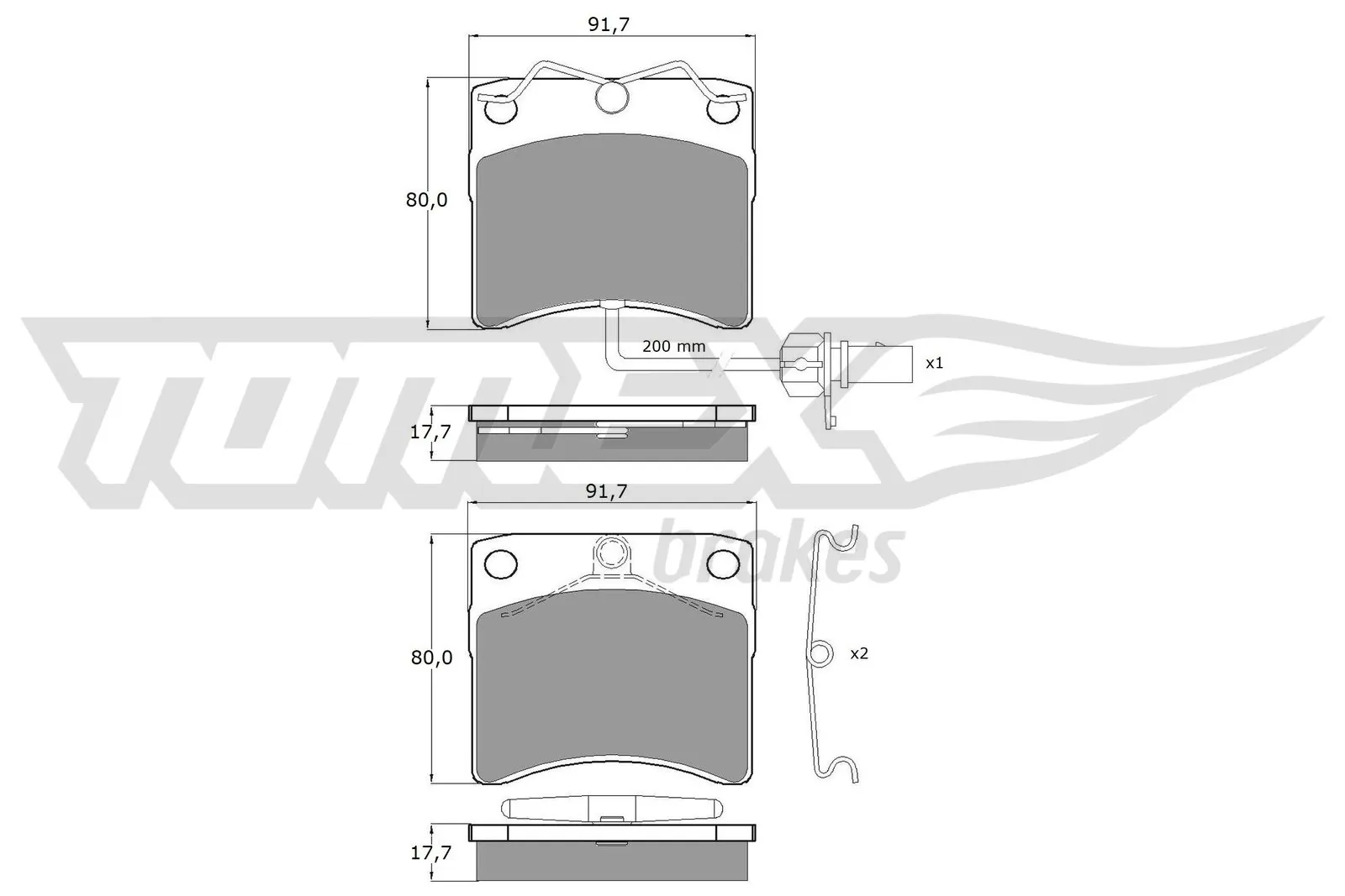 Передні тормозні колодки BF2054S AMP/Paradowscy