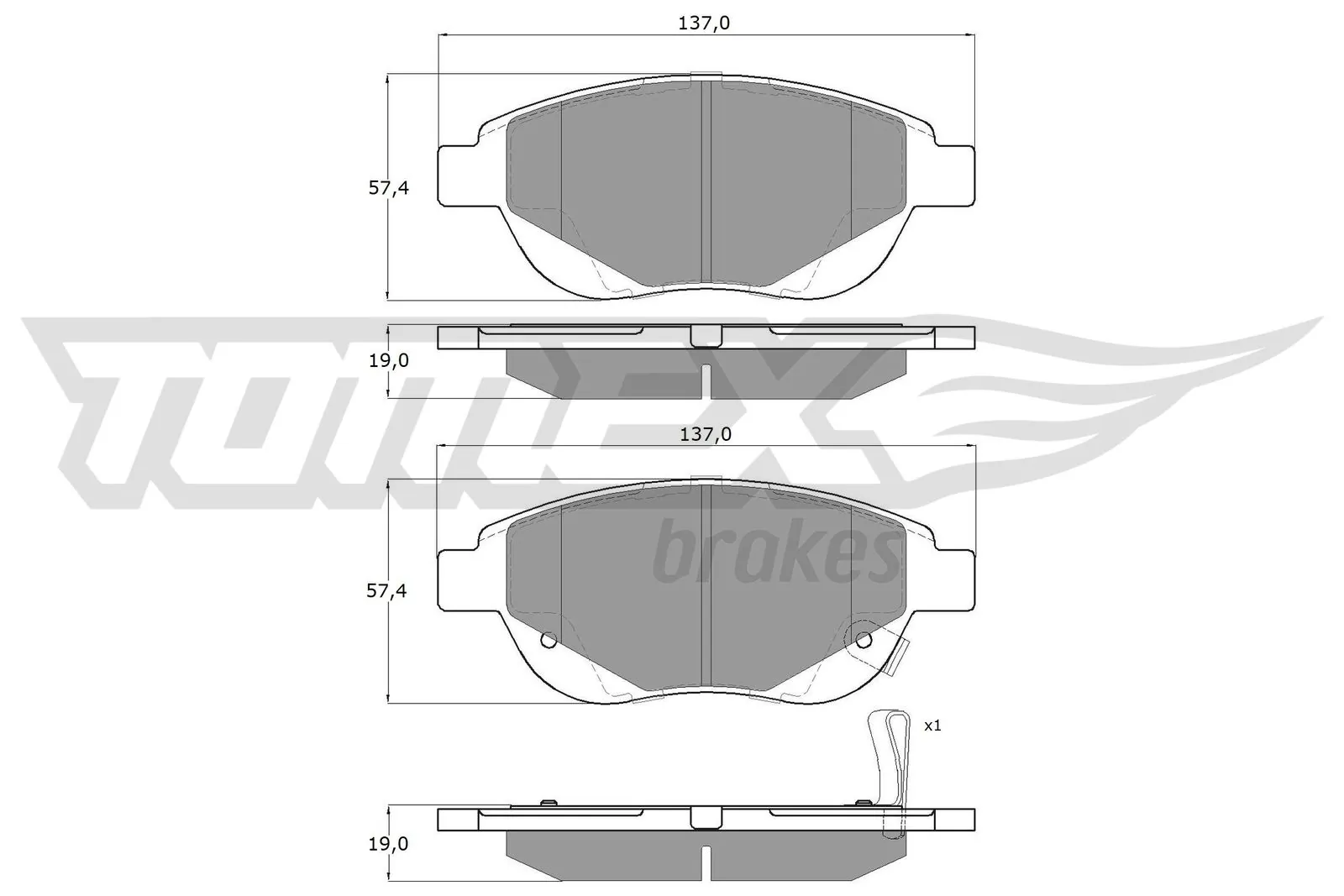 Гальмівні колодки Chrysler 68190118AA ціна, від 28.69 USD