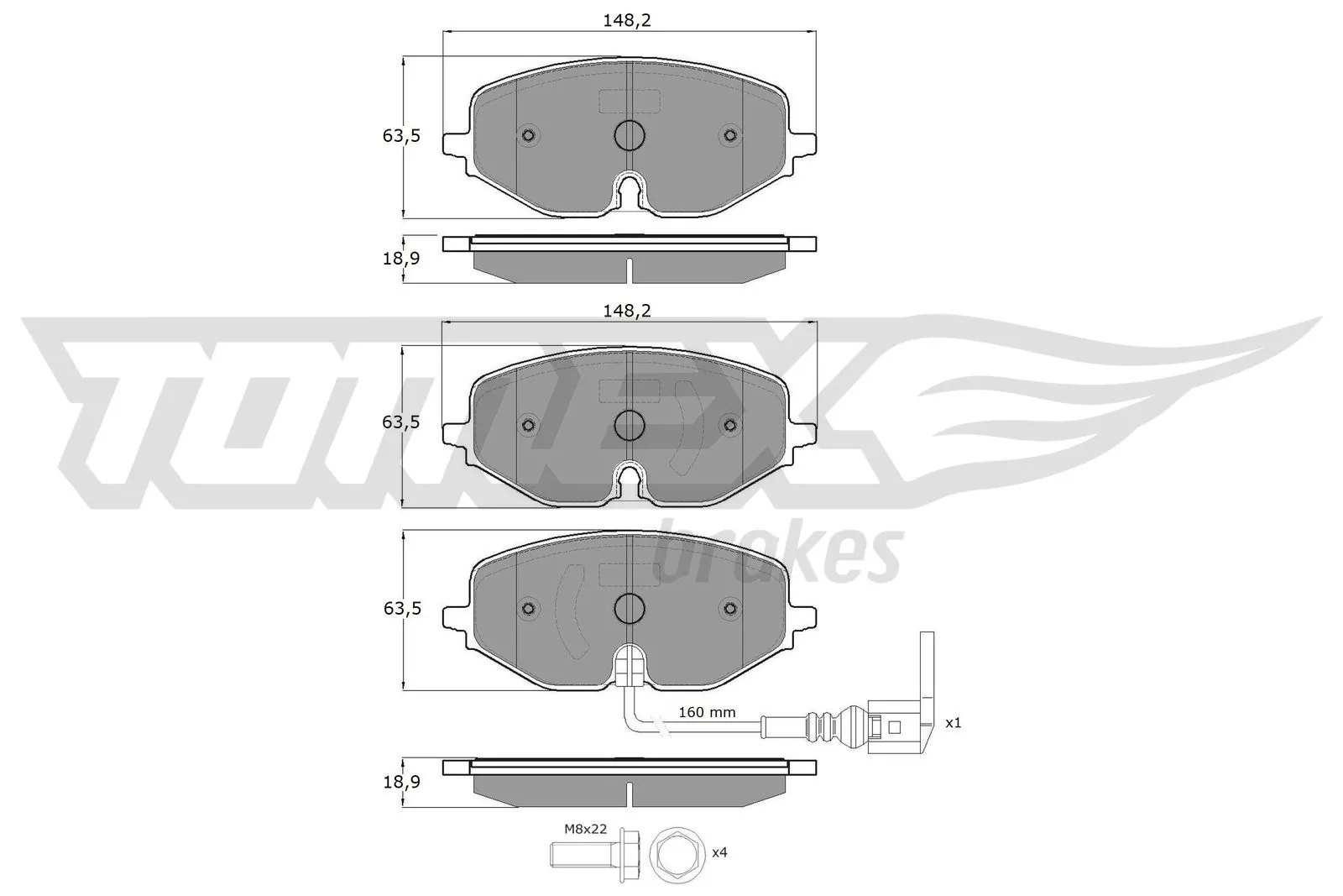 Передні гальмівні колодки на Skoda Octavia IV A8 NX3, NN3, PV3