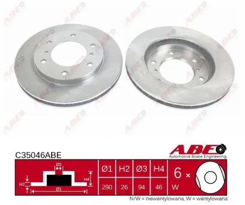 Диск переднього гальма ABE C35046ABE ціна, від 29.51 USD