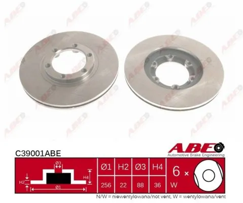 Диск переднього гальма ABE C39001ABE ціна, від 30.92 USD