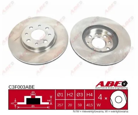 Диск переднього гальма ABE C3F003ABE ціна, від 22.13 USD