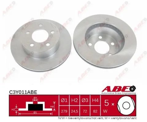 Диск переднього гальма ABE C3Y011ABE ціна, від 33.20 USD