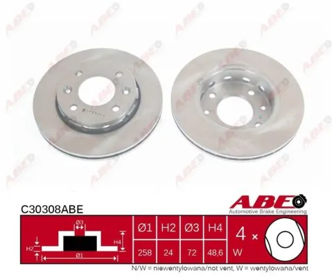 C30308ABE ABE Гальмо дискове переднє