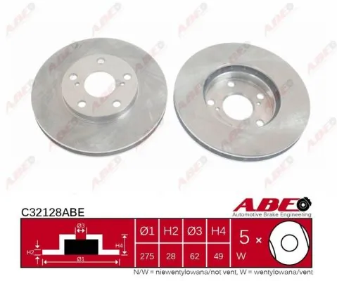 Диск переднього гальма ABE C32128ABE ціна, від 28.40 USD