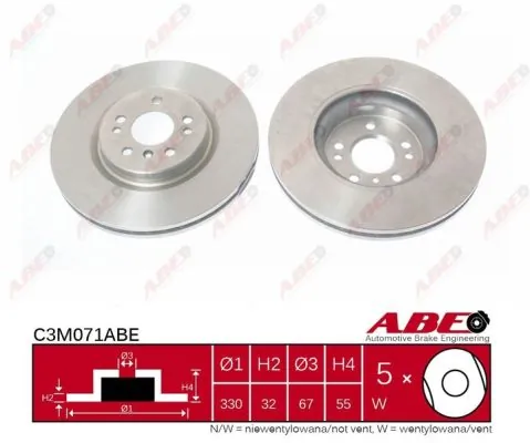 Диск переднього гальма ABE C3M071ABE ціна, від 57.66 USD