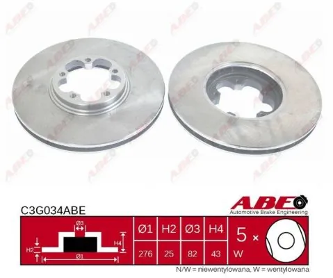 Диск переднього гальма ABE C3G034ABE ціна, від 30.49 USD