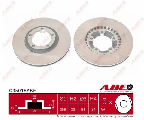 Диск переднього гальма ABE C35018ABE ціна, від 27.97 USD