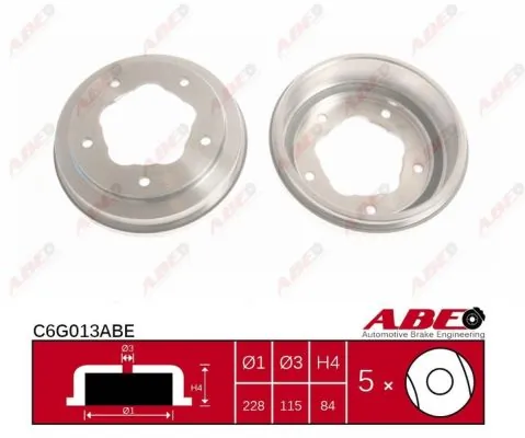 Барабан гальмівний задній ABE C6G013ABE ціна, від 39.50 USD