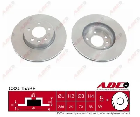 Диск переднього гальма ABE C3X015ABE ціна, від 40.71 USD