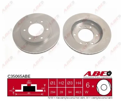 Диск переднього гальма ABE C35065ABE ціна, від 32.34 USD
