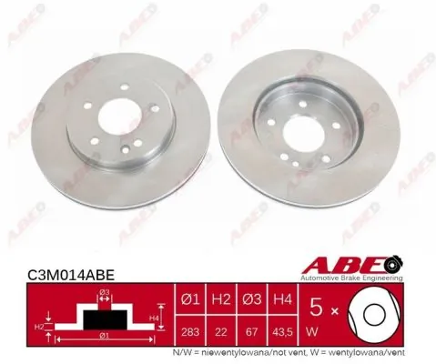 Диск переднього гальма ABE C3M014ABE ціна, від 29.61 USD