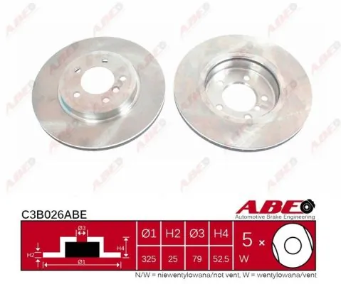 Диск переднього гальма ABE C3B026ABE ціна, від 44.59 USD
