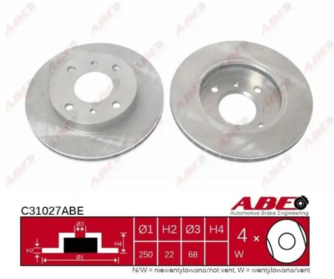 Диск переднього гальма ABE C31027ABE ціна, від 25.55 USD