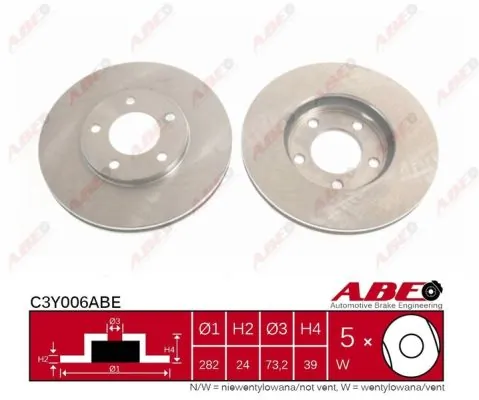 Диск переднього гальма ABE C3Y006ABE ціна, від 37.98 USD