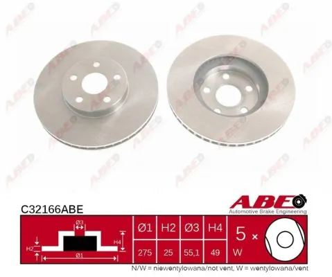 Диск переднього гальма ABE C32166ABE ціна, від 30.08 USD