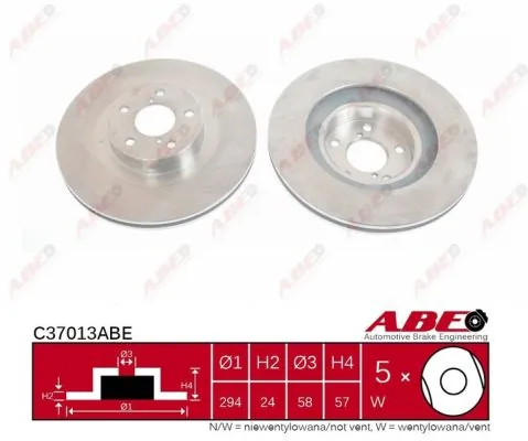 Диск переднього гальма ABE C37013ABE ціна, від 33.08 USD