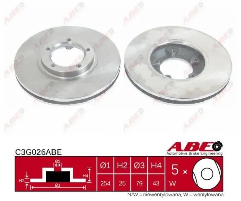 Диск переднього гальма ABE C3G026ABE ціна, від 25.12 USD