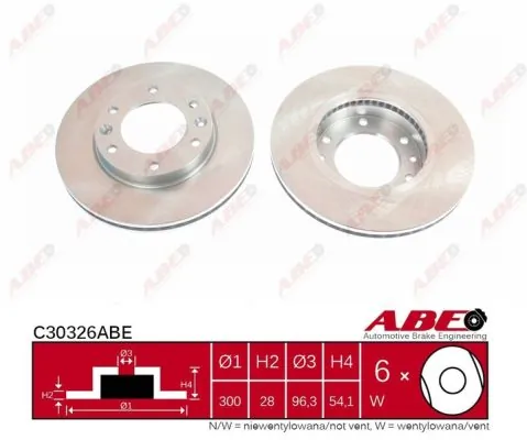 Диск переднього гальма ABE C30326ABE ціна, від 48.37 USD