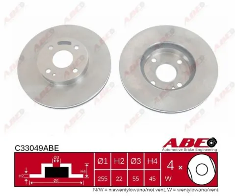 Диск переднього гальма Toko cars C33049 ціна, від 24.19 USD