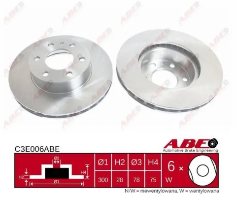 Диск переднього гальма ABE C3E006ABE ціна, від 39.09 USD