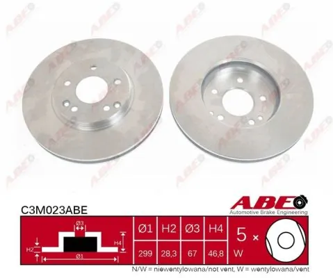 Диск переднього гальма ABE C3M023ABE ціна, від 36.03 USD