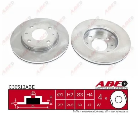 Диск переднього гальма ABE C30513ABE ціна, від 25.68 USD