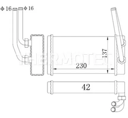 Радіатор пічки (обігрівача) Thermotec D6G009TT ціна, від 33.57 USD