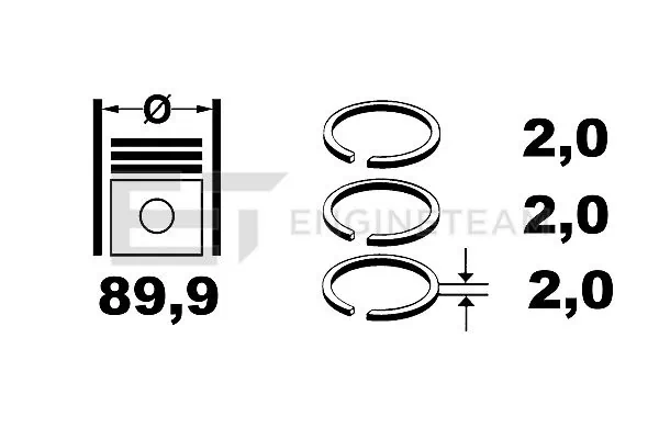 8921690000 NE/NPR Кільця поршневі на 1 циліндр, STD.