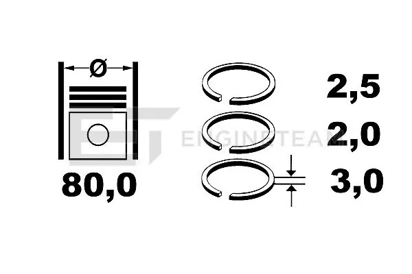 7701470248 Nissan/Infiniti Кільця поршневі на 1 циліндр, STD.