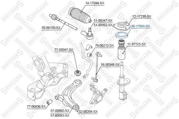 2617004SX Stellox Підшипник опори амортизатора