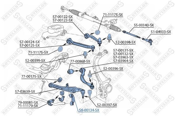 5600134SX Stellox Тяга переднього стабілізатора