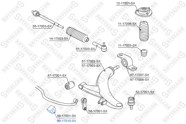 Купити 20401AC011 Suzuki Подушка стабілізатора передня