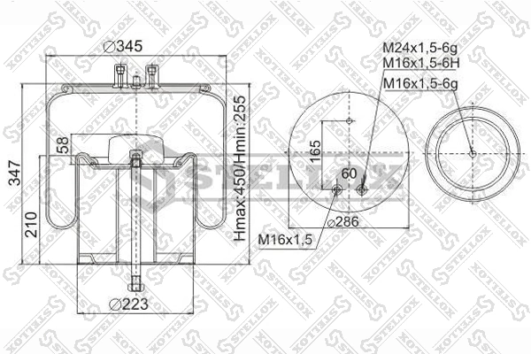 Купити RML75022 Blacktech Пневмоподушка/Пневморессора моста заднього