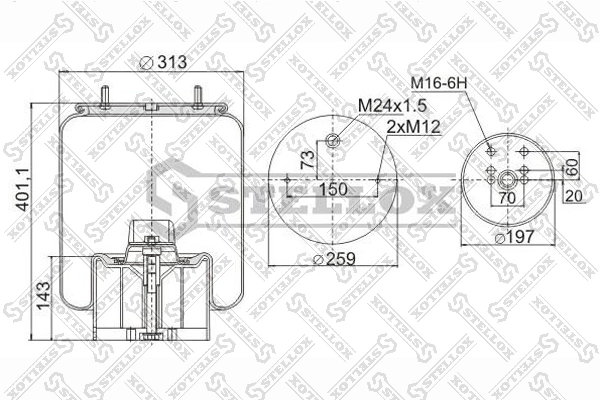 RML75072 Blacktech Ресора пневматичної підвіски