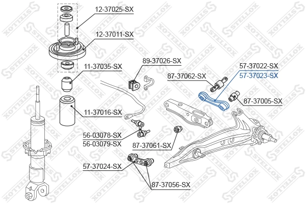 Важіль задньої підвіски верхній, правий RL523903H Raiso